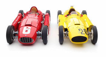 M-184_BUNDLE CMC Ferrari D50, (yellow) GP Belgium #20 A Pilette + CMC Lancia D50 (red) GP Turin #6 Ascari